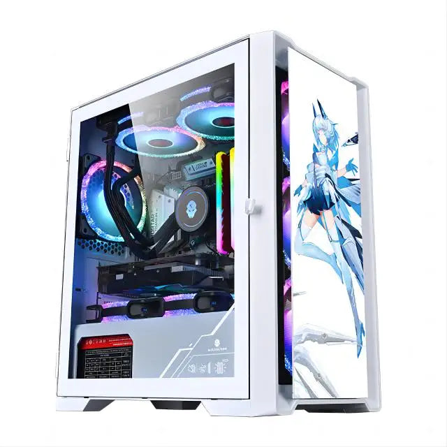 RGB Desktop PC Computer, AMD Ryzen 5 3400G up to 4.2GHz, 16G DDR4, 512G SSD, WiFi 6 & BT 5.2, RGB Fan x6, RGB Keyboard