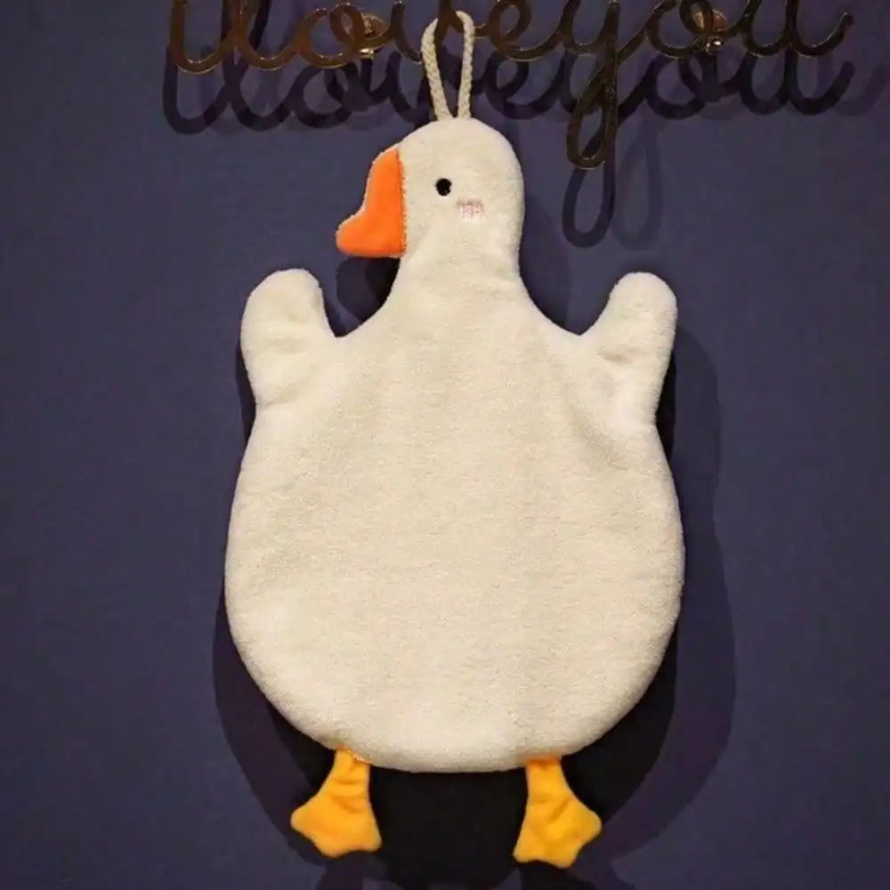 1pc Decorative Goose Hand Towel - Soft Coral Fleece, Adds A Touch Of Charm To Your Home ﻿