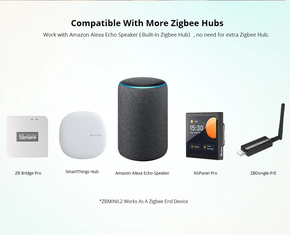 SONOFF ZBMINIL2 Extreme ZigBee Switch No Neutral Wire Required Smart Home Two-Way Control eWeLink Alexa Google Echo Zigbee Hubs