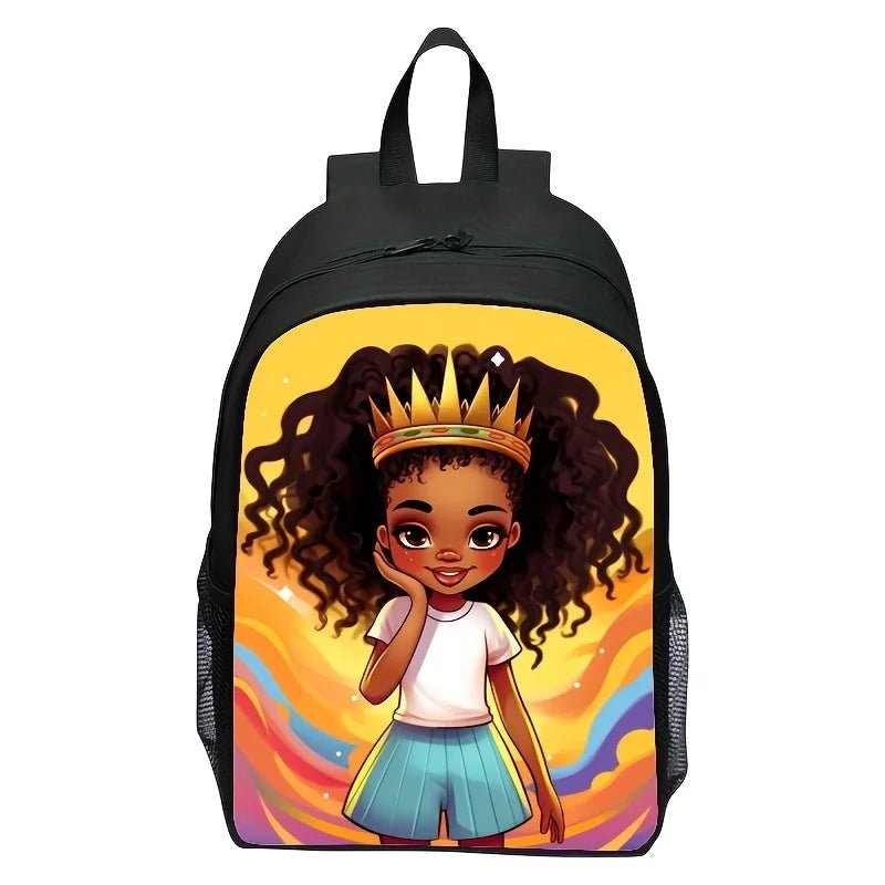 A 3D printed cartoon and cute African girl backpack for a fashionable student bag - Firu Total Sales