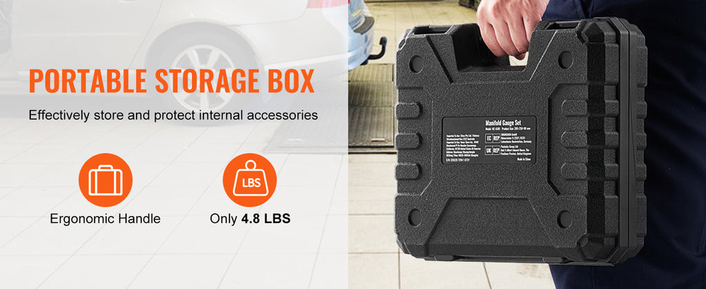 SucceBuy AC Gauge Set 3 Way AC Manifold Gauge Set for R134A/ R22/R12/R502 Refrigerant Works on Car Freon Charging and Evacuation