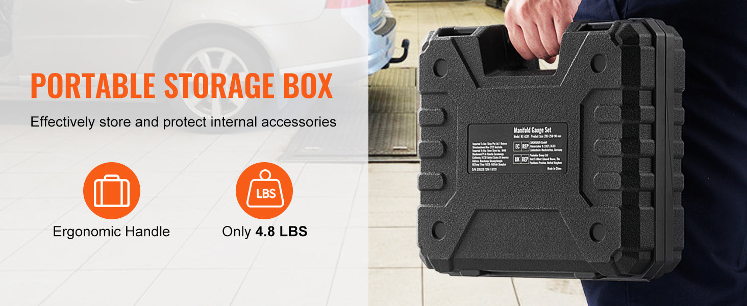 SucceBuy AC Gauge Set 3 Way AC Manifold Gauge Set for R134A/ R22/R12/R502 Refrigerant Works on Car Freon Charging and Evacuation