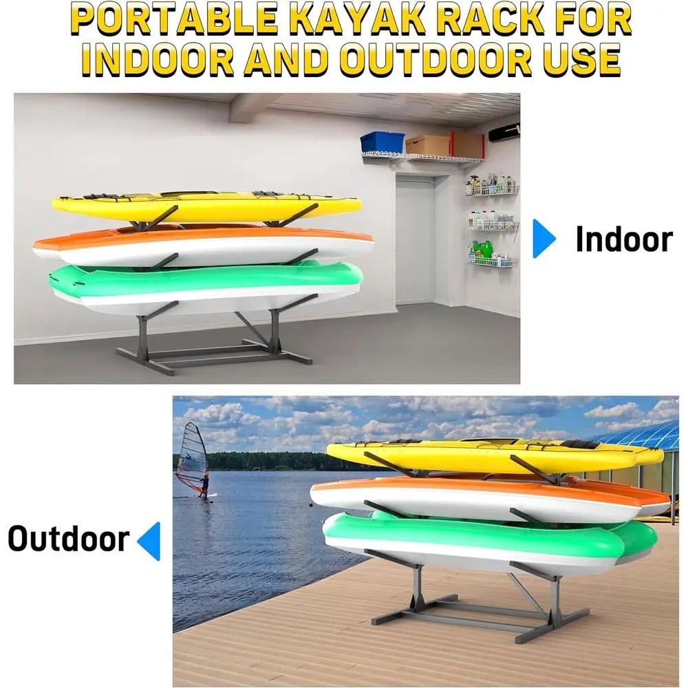 Adjustable Heavy - Duty Storage Rack for Paddleboards, Canoes, and Surfboards - Holds Up to 660lbs, 3 or 6 Levels - Firu Total Sales