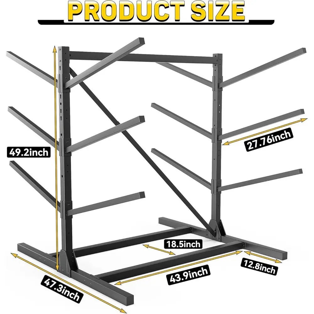Adjustable Heavy - Duty Storage Rack for Paddleboards, Canoes, and Surfboards - Holds Up to 660lbs, 3 or 6 Levels - Firu Total Sales