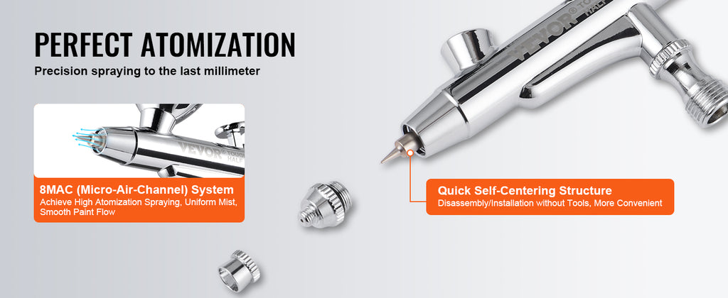 SucceBuy Airbrush Gun Dual Action Gravity Feed 0.3 mm and 0.5 mm Nozzles Airbrush Kit with 2/7/12ml Copper Cups and Cleaning