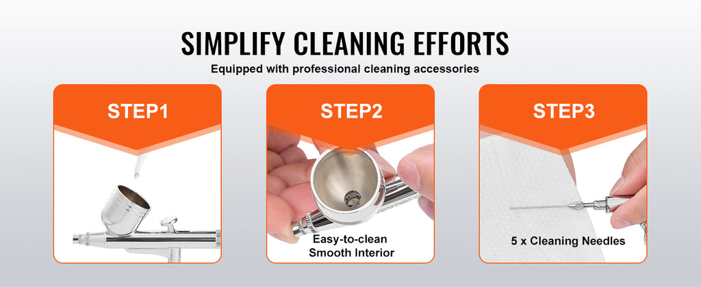 SucceBuy Airbrush Gun Dual Action Gravity Feed 0.3 mm and 0.5 mm Nozzles Airbrush Kit with 2/7/12ml Copper Cups and Cleaning