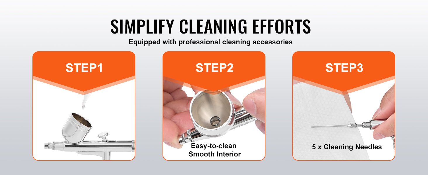 SucceBuy Airbrush Gun Dual Action Gravity Feed 0.3 mm and 0.5 mm Nozzles Airbrush Kit with 2/7/12ml Copper Cups and Cleaning