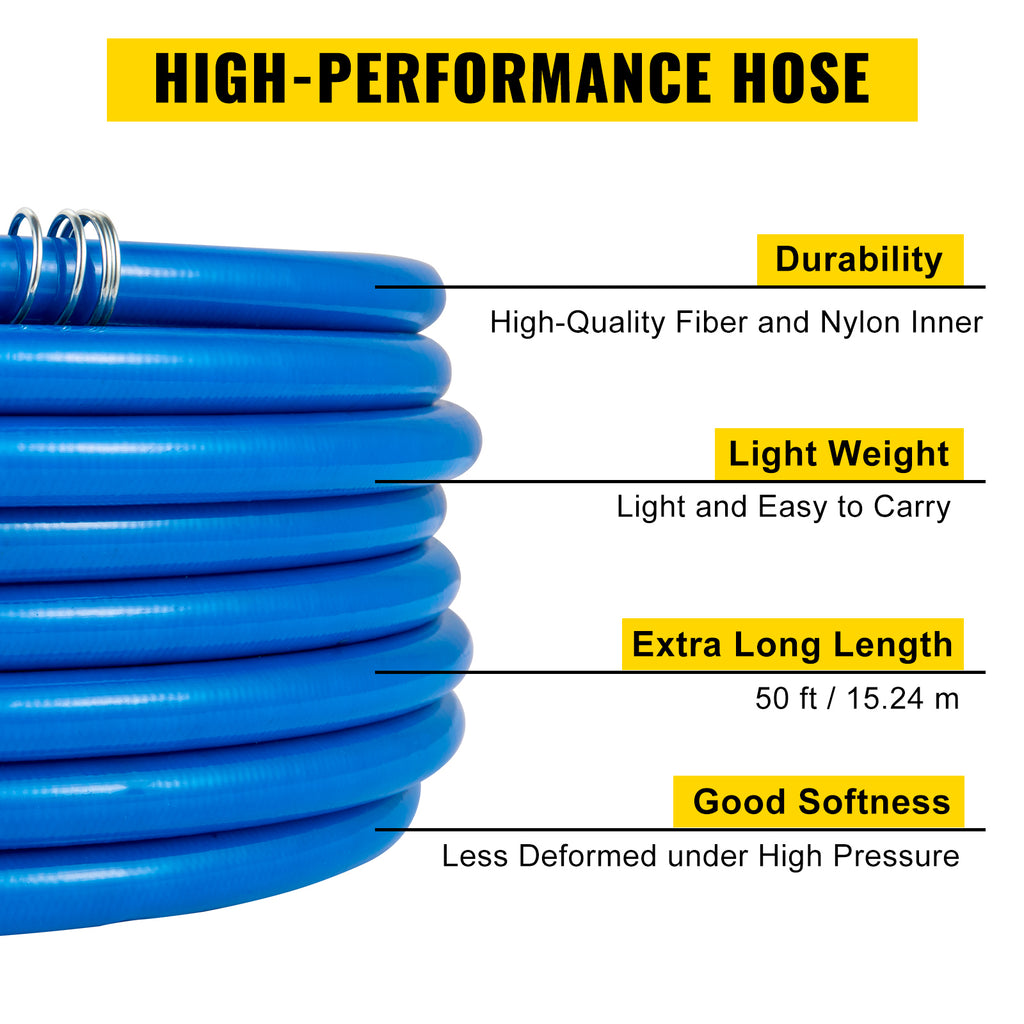 SucceBuy Airless Paint Spray Hose Kit 50ft 3600 psi High Pressure Fiber Tube 8 inch Rod Pole Including 517 Tip and Tip Guard