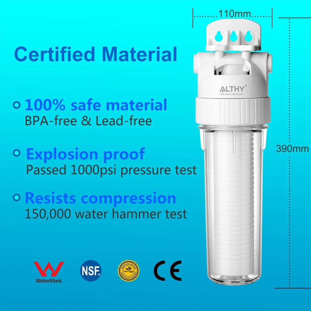 ALTHY 5 Micron Whole House Sediment Water Filter System Prefilter Purifier, 10 Inch PP cotton Pre filter - Firu Total Sales