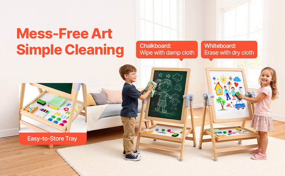 Kids Magnetic Drawing Board Easel with Accessories