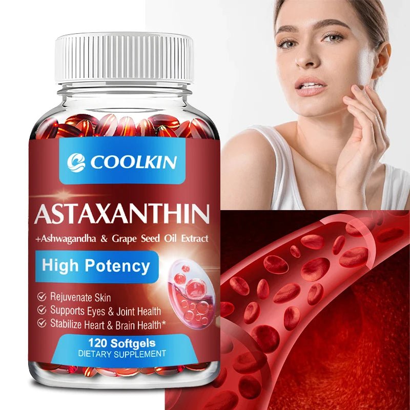 Astaxanthin 24mg - Remium Antioxidant, Natural Support for Post - Exercise Recovery + Joint, Skin, Eye Health - 120 Capsules - Firu Total Sales