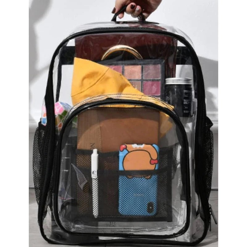 Backpack Waterproof Transparent School Bag Girl Large Capacity Backpack Solid Clear Backpack Men Fashion Transparent Plastic Bag - Firu Total Sales