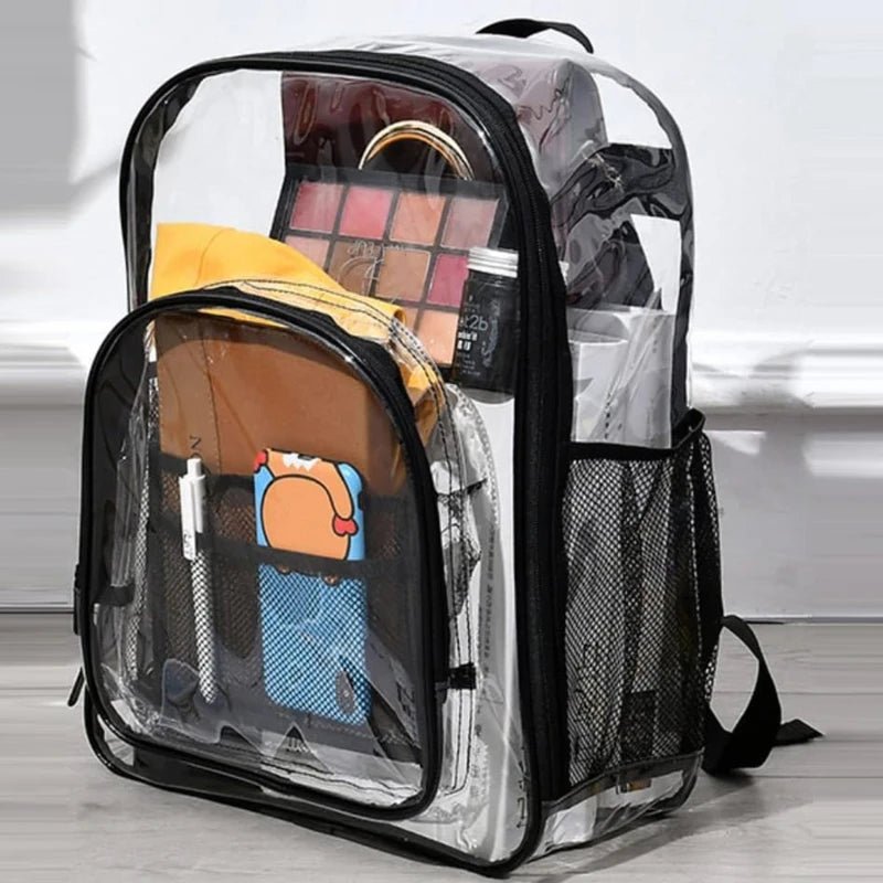 Backpack Waterproof Transparent School Bag Girl Large Capacity Backpack Solid Clear Backpack Men Fashion Transparent Plastic Bag - Firu Total Sales