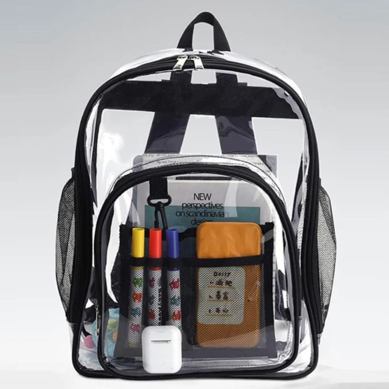 Backpack Waterproof Transparent School Bag Girl Large Capacity Backpack Solid Clear Backpack Men Fashion Transparent Plastic Bag - Firu Total Sales