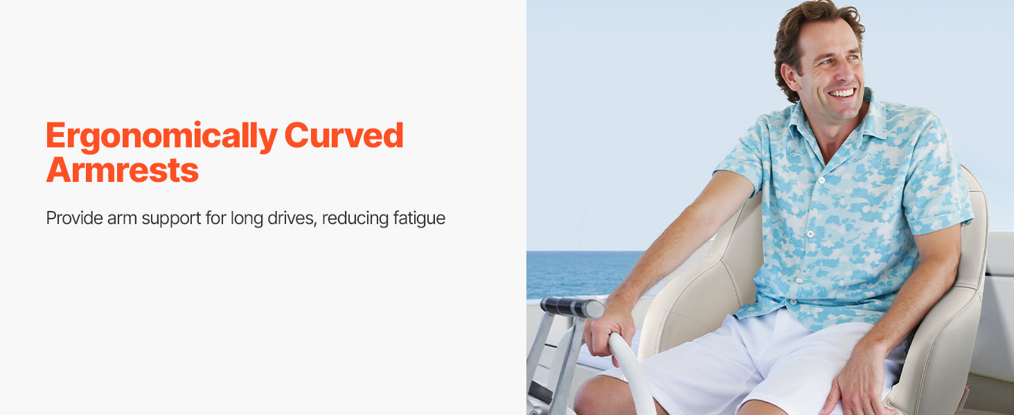 SucceBuy Boat Seat High/Low Backrest Boat Seat Captain Bucket Seat with Thickened Sponge Cushion&Waterproof PVC Leather for Ship