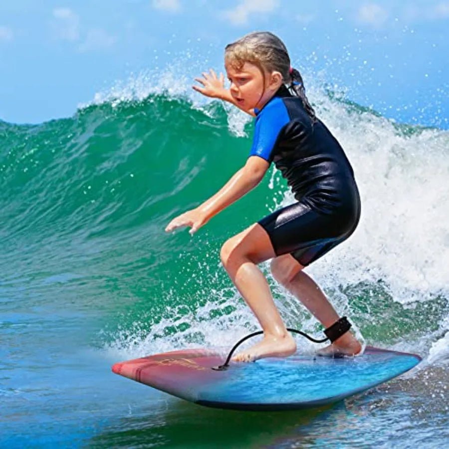 Body Board Lightwght with EPS Core HDPE Slick Bottom Leash and Adjustable Wrist Rope Great Surfing for and Adults - Firu Total Sales