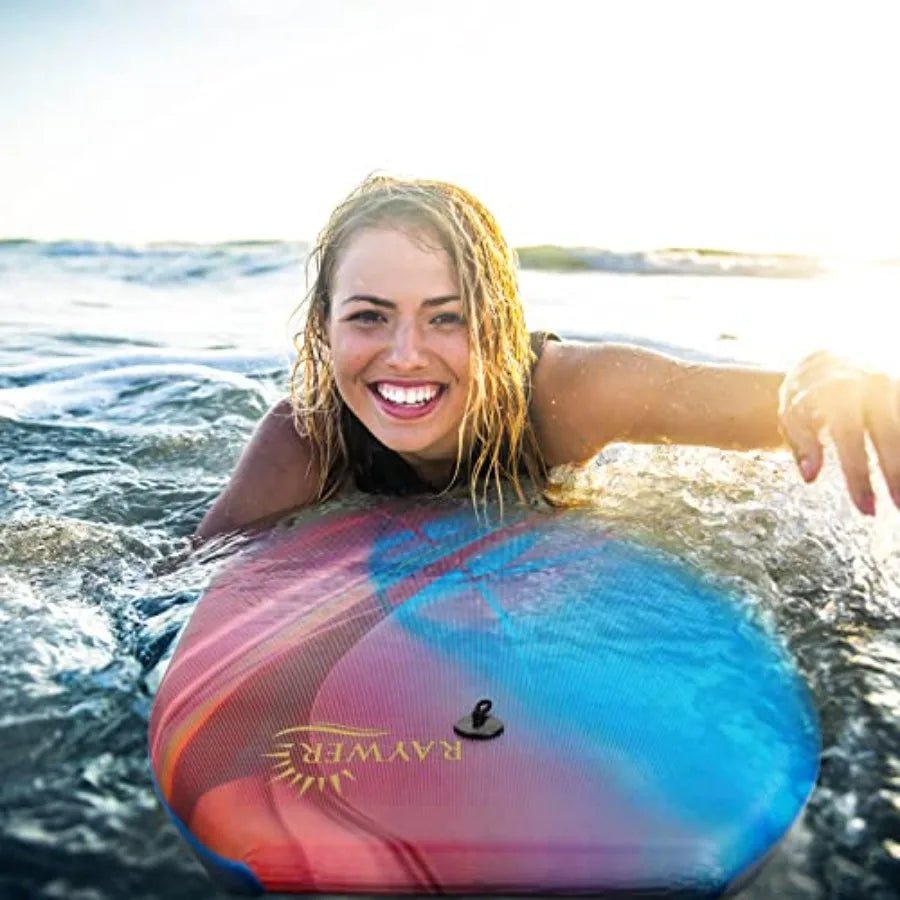 Body Board Lightwght with EPS Core HDPE Slick Bottom Leash and Adjustable Wrist Rope Great Surfing for and Adults - Firu Total Sales