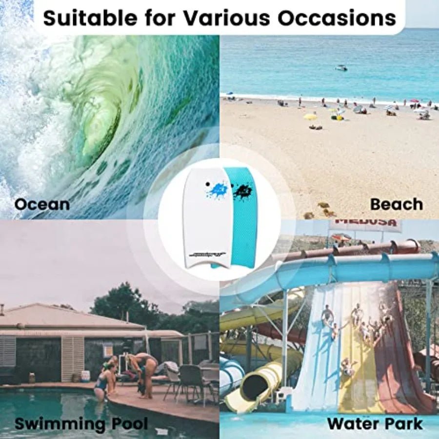 Bodyboard for Beach Include Leash 42 Inch Body Board with Durable EPO Core Reticular Structure Board Great Surfing for Teens an - Firu Total Sales