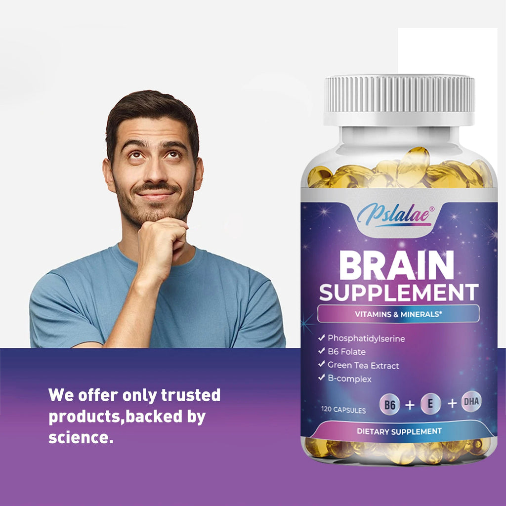 Brain Supplement - Boosts Brain Function, Helps Improve Memory, Concentration and Intelligence - 120 Capsules - Firu Total Sales