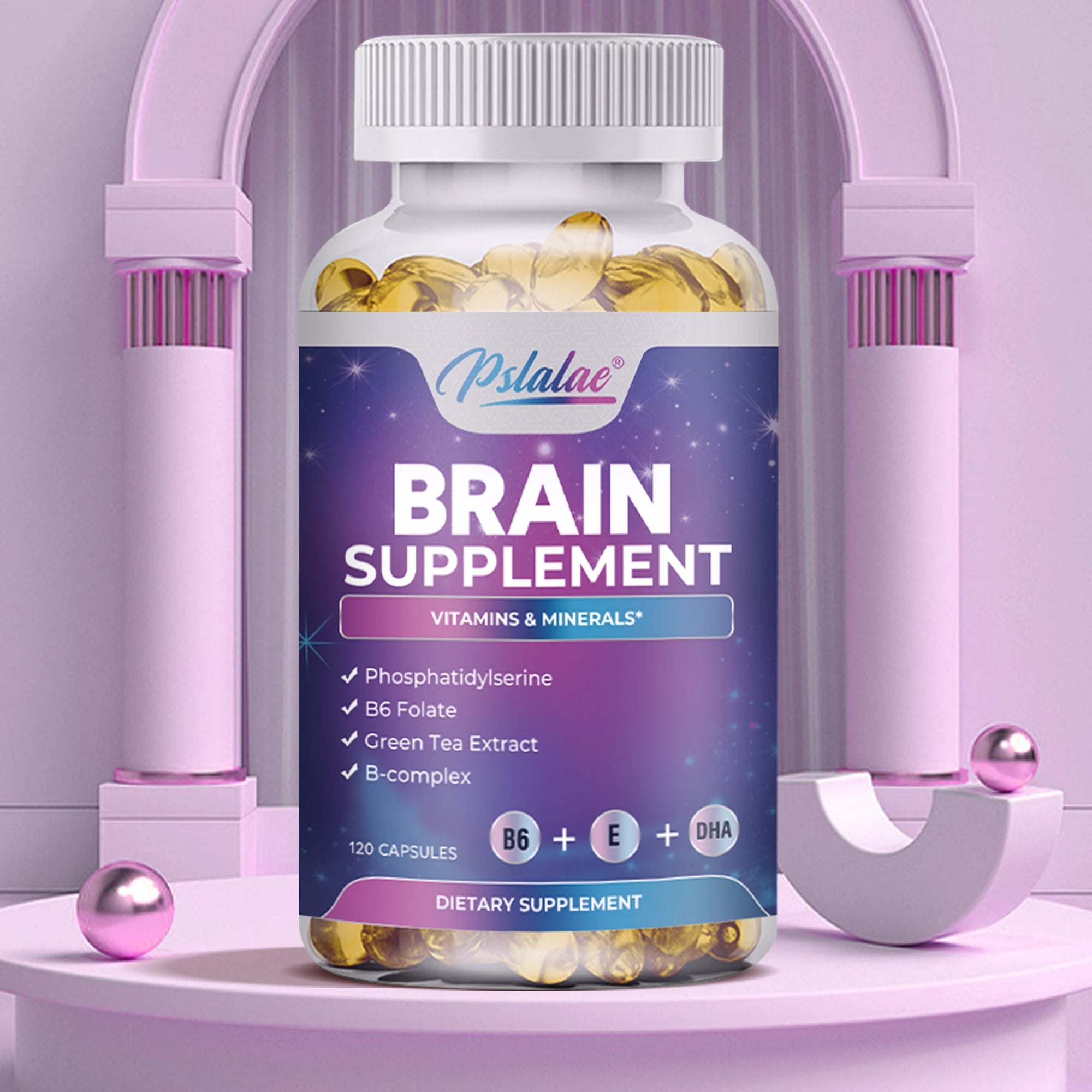 Brain Supplement - Boosts Brain Function, Helps Improve Memory, Concentration and Intelligence - 120 Capsules - Firu Total Sales