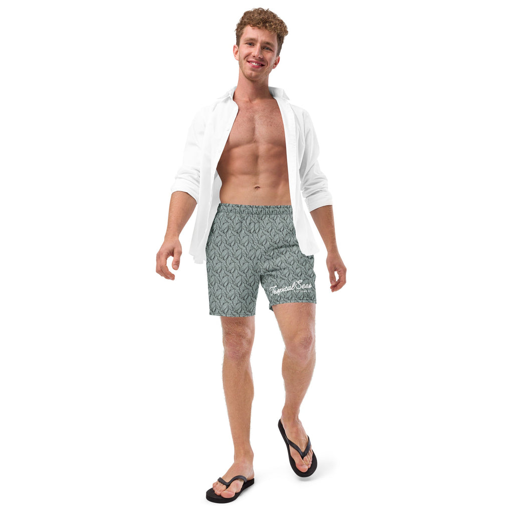 Men's Eco Grey Palm Swim Trunks - Firu Total Sales