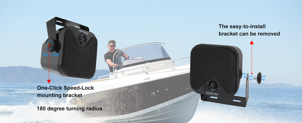 Herdio 4'' 240W 4PCS Bluetooth Golf Cart Speakers Waterproof Marine Speakers For Outdoor Boat ATV UTV Jeep Courtyard Powersports