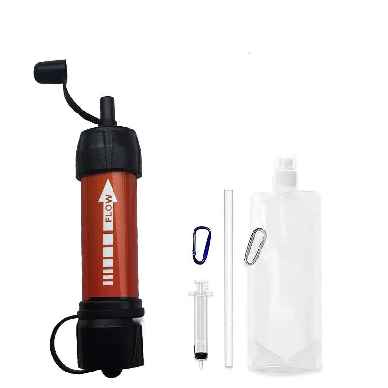 Camping & Survival Emergency Outdoor Portable Water Filter for Hiking - Emergency & Disaster Purifies Water Source On - The - Go - Firu Total Sales