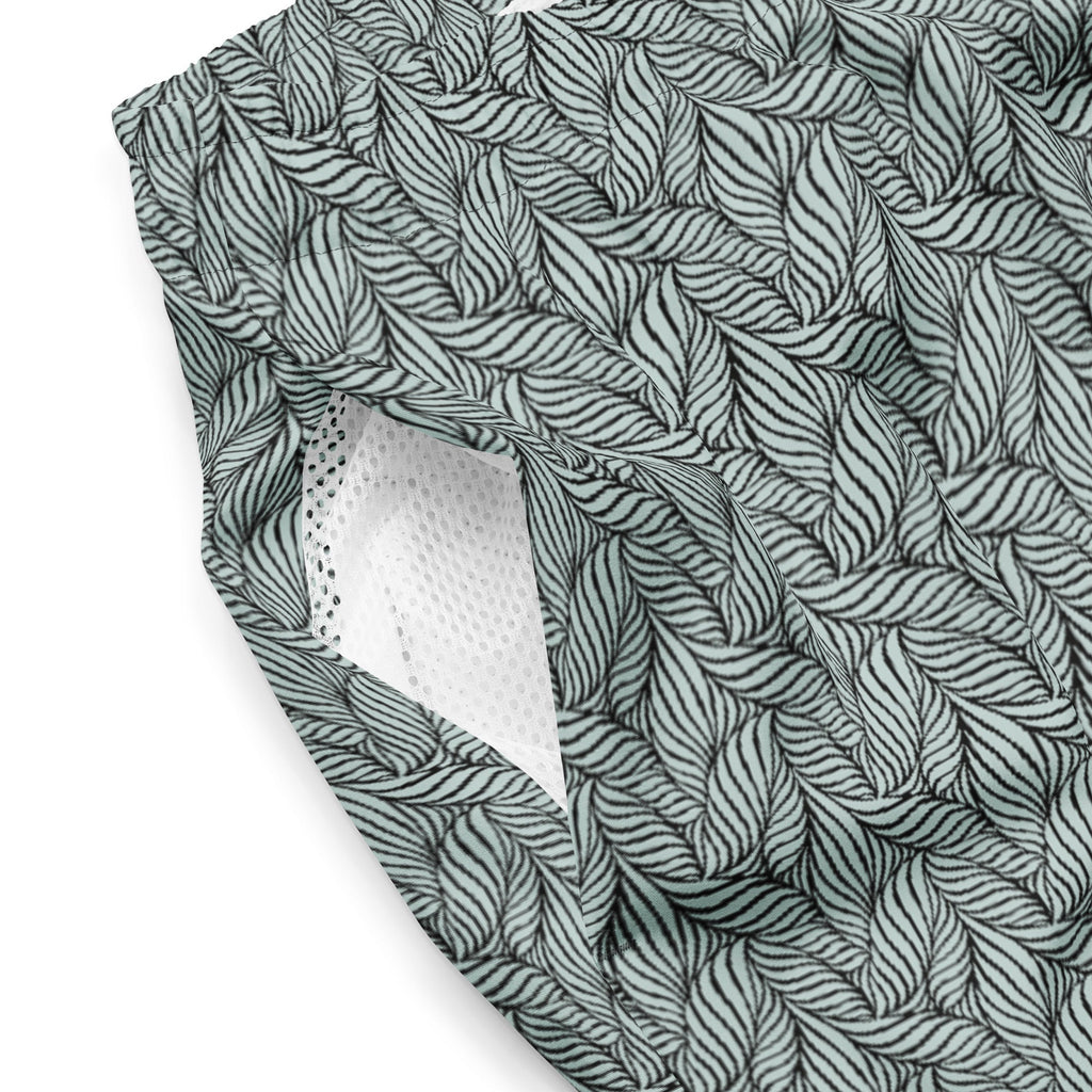 Men's Eco Grey Palm Swim Trunks - Firu Total Sales