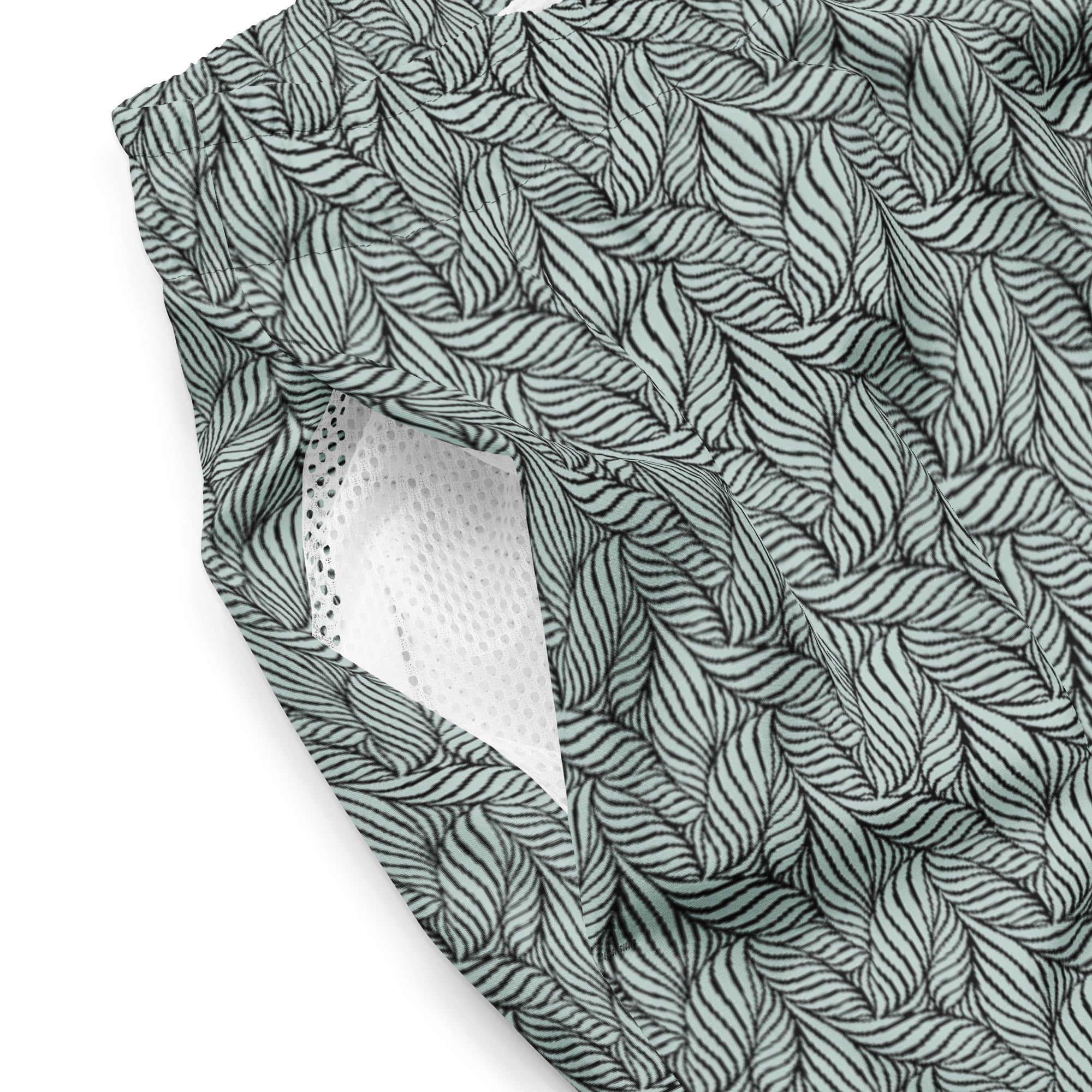 Men's Eco Grey Palm Swim Trunks - Firu Total Sales