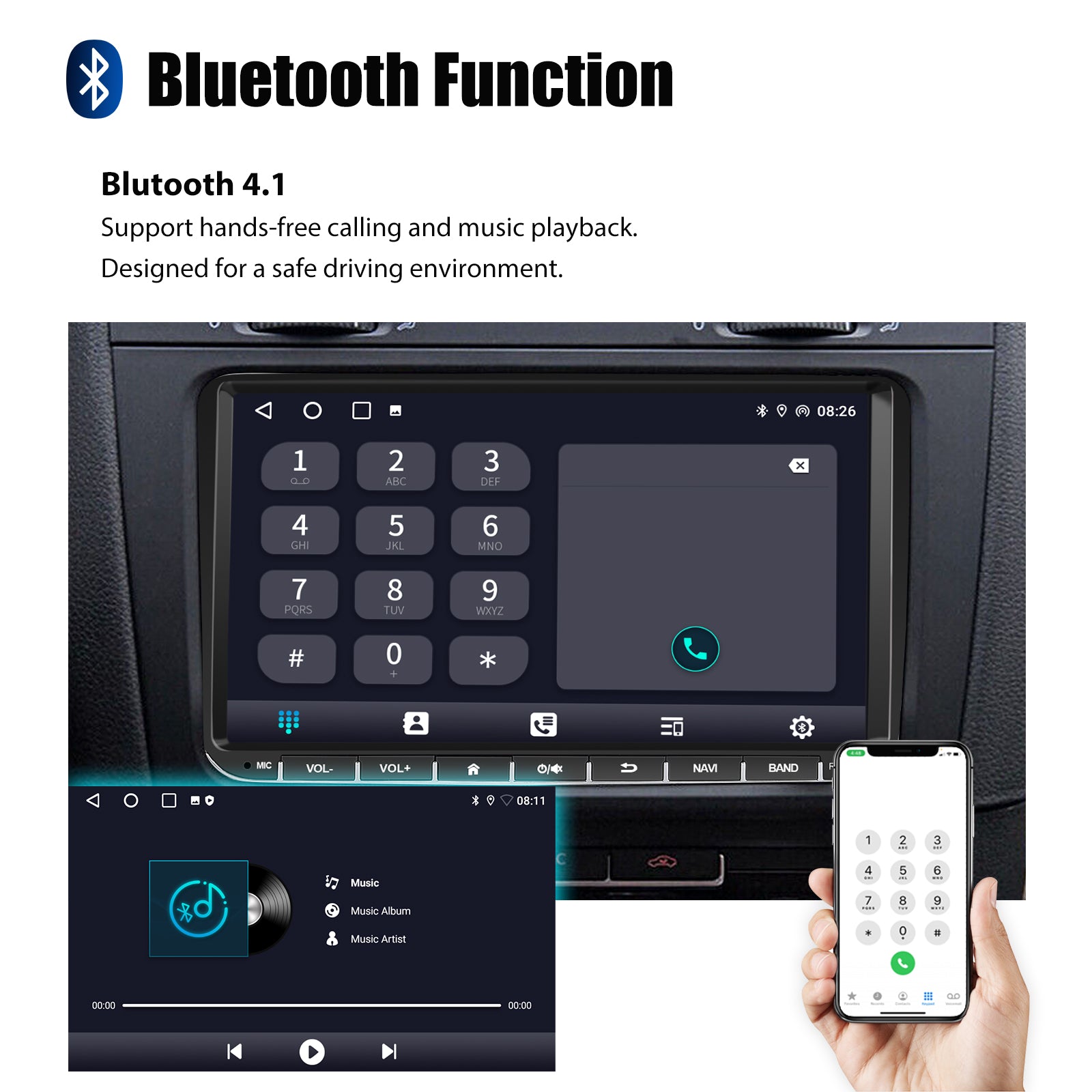 9" Android 14 4G+64G Wireless Carplay Car Stereo GPS NAVI WIFI RDS FM BT EQ for VW Golf 5 6 Passat Polo Touran Tiguan Caddy EOS