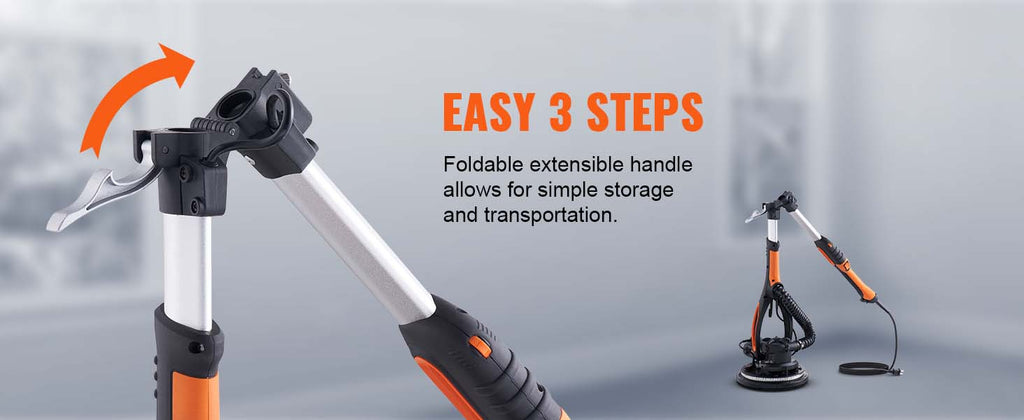 SucceBuy 900W Drywall Sander Brush Motor Electric Adjustable Variable Speed with Self-Suction Handle Wall Grinder Sander Machine