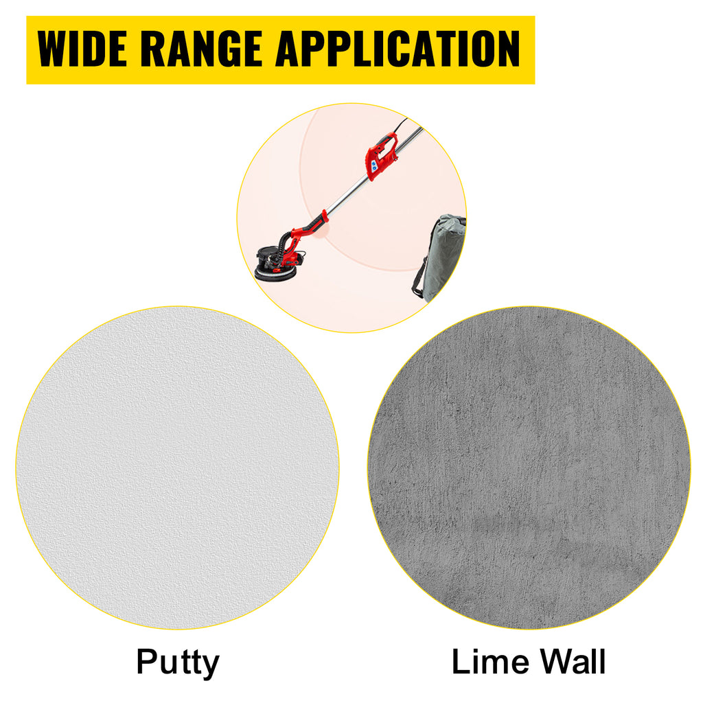 SucceBuy 850W Drywall Sander Variable Speed 800-1750 RPM Electric Drywall Sander Foldable Sheetrock Sander with Telescope Handle