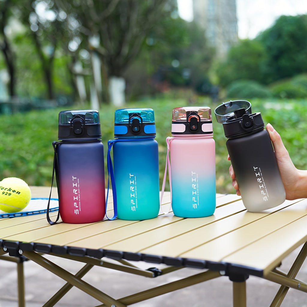 500ml/650ml Gradient Sports Water Bottle with Time Marker - Leak-Proof, Durable PC Material for Cycling, Running & Fitness