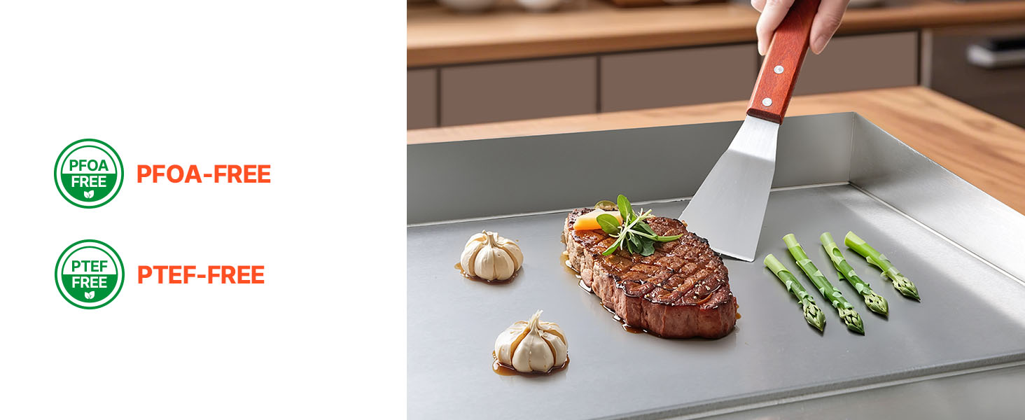 SucceBuy Commercial Electric Griddle 50-300°C Adjustable Temp Control, Stainless Steel Countertop Flat Top Grill for Steak, Panc