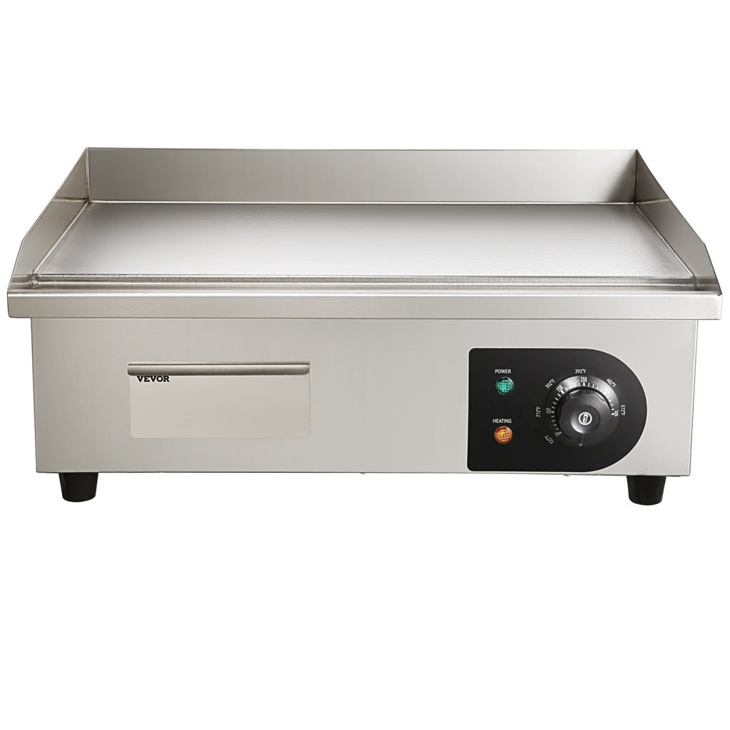 SucceBuy 21In Commercial Electric Grill Flat Pan Stainless Steel Desktop Griddle Hotplate Teppanyaki Grill w/Temperature Control