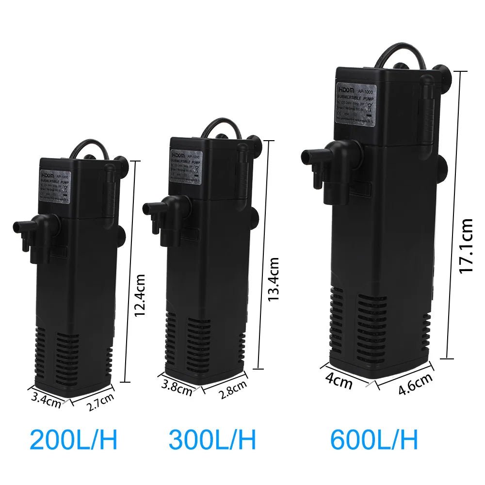 EU Plug Low Level Water Submersible Water Filter Pump Turtle Tank Filter Aquarium Fish Tank Oxygen Increasing Pump Add Oxygen - Firu Total Sales