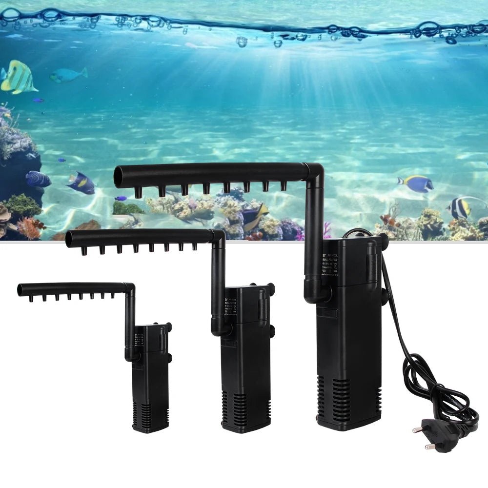 EU Plug Low Level Water Submersible Water Filter Pump Turtle Tank Filter Aquarium Fish Tank Oxygen Increasing Pump Add Oxygen - Firu Total Sales