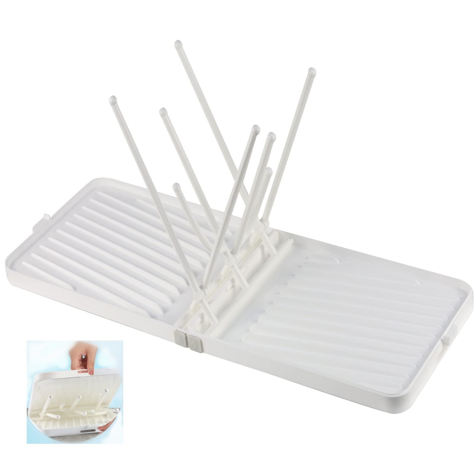 Escurridor de Biberones Plegable para Viaje - Con Bandeja y Drenaje