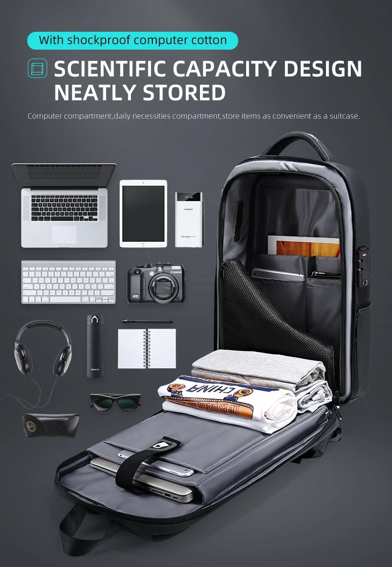 Fenruien Brand Laptop Backpack Anti - theft Waterproof School Backpacks USB Charging Men Business Travel Bag Backpack New Design - Firu Total Sales
