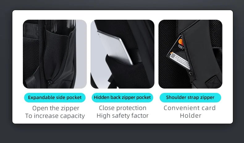 Fenruien Brand Laptop Backpack Anti - theft Waterproof School Backpacks USB Charging Men Business Travel Bag Backpack New Design - Firu Total Sales
