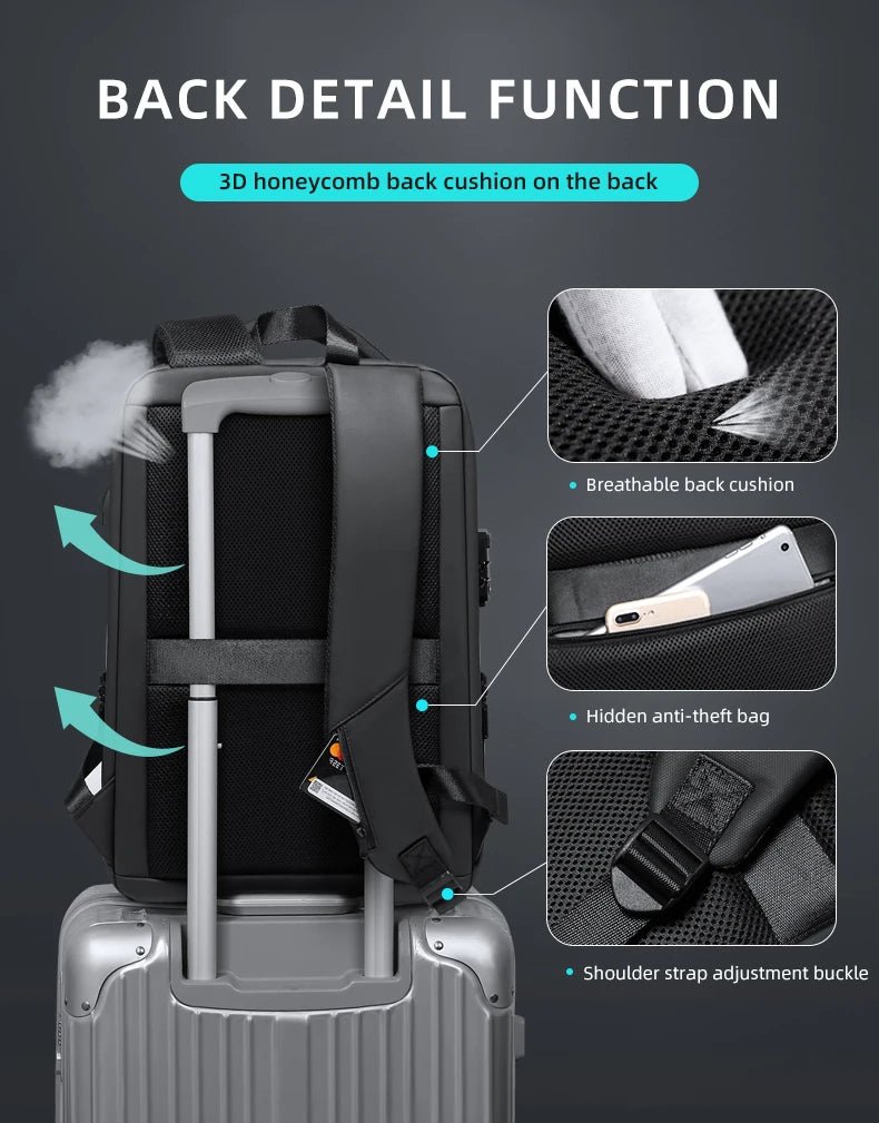Fenruien Brand Laptop Backpack Anti - theft Waterproof School Backpacks USB Charging Men Business Travel Bag Backpack New Design - Firu Total Sales