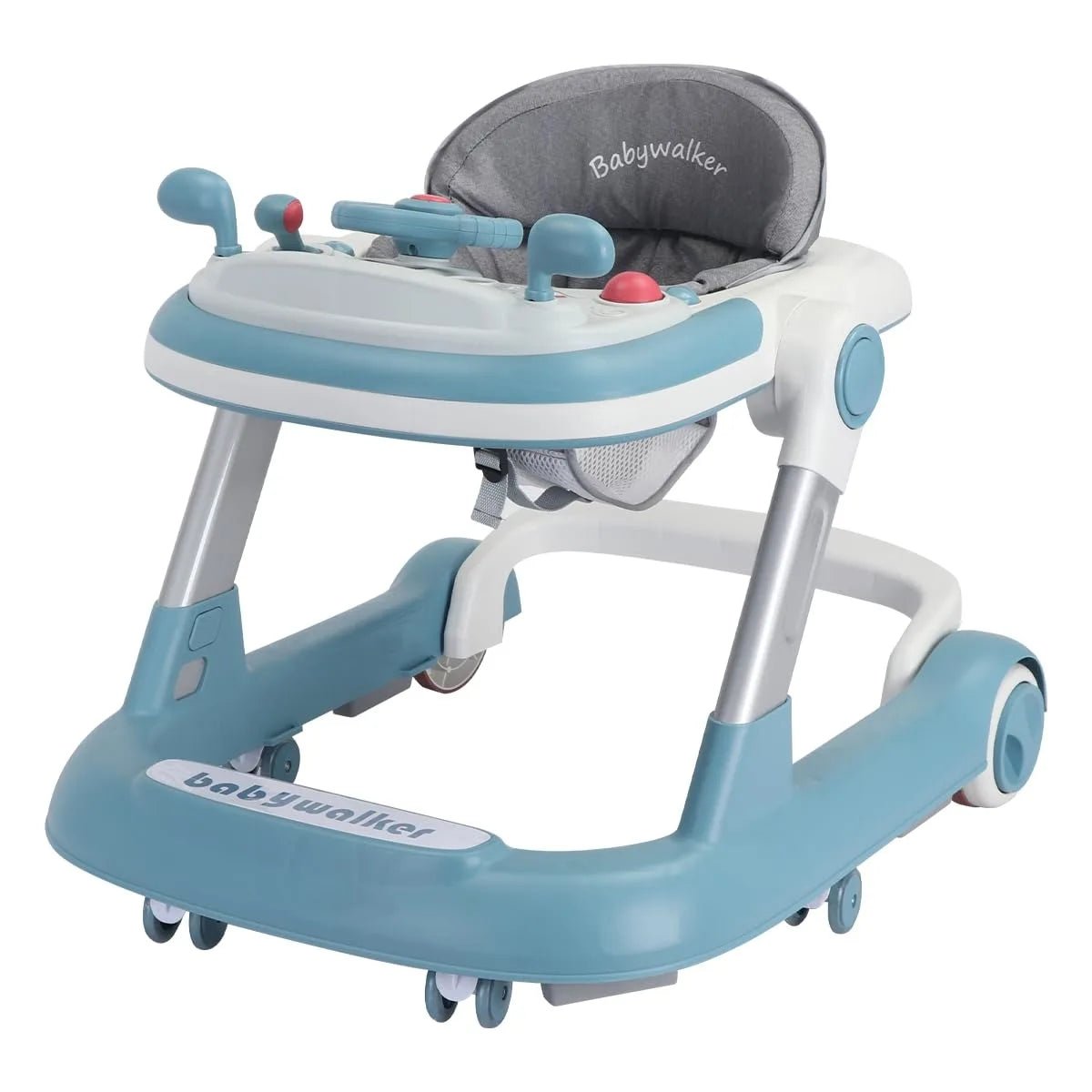 Foldable Activity Walker, Toddler Baby Push Walker with Removable Feeding Tray & Music Tray(Without Battery), 2 in 1 Baby Walker - Firu Total Sales