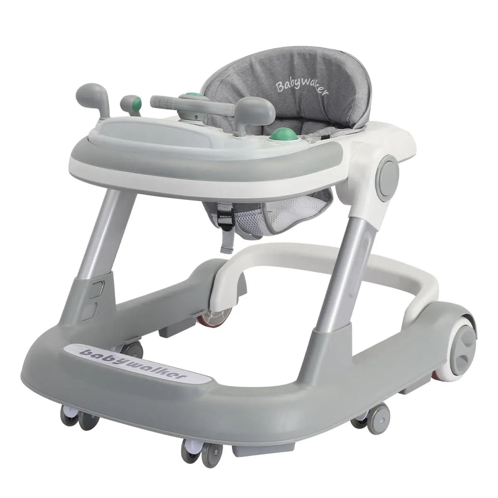 Foldable Activity Walker, Toddler Baby Push Walker with Removable Feeding Tray & Music Tray(Without Battery), 2 in 1 Baby Walker - Firu Total Sales