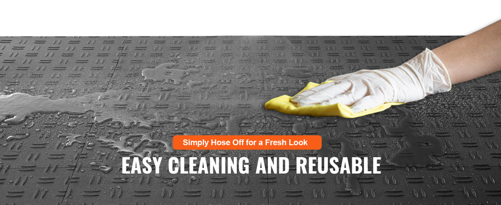 SucceBuy Garage Tiles Interlocking 12in25/50PcsGarage Floor Covering Tiles Non-Slip Double-Sided Texture for Garages Repair Shop
