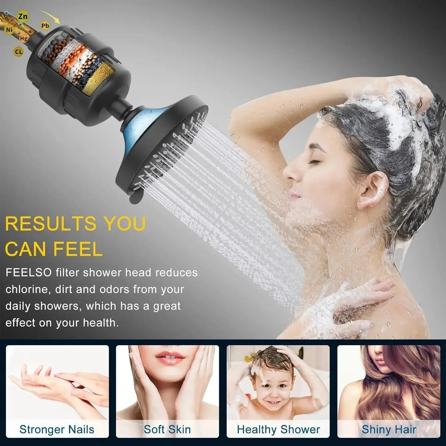 High output shower water filter 15/20 stages removes chlorine fluoride heavy metals filter softens high quality shower head - Firu Total Sales