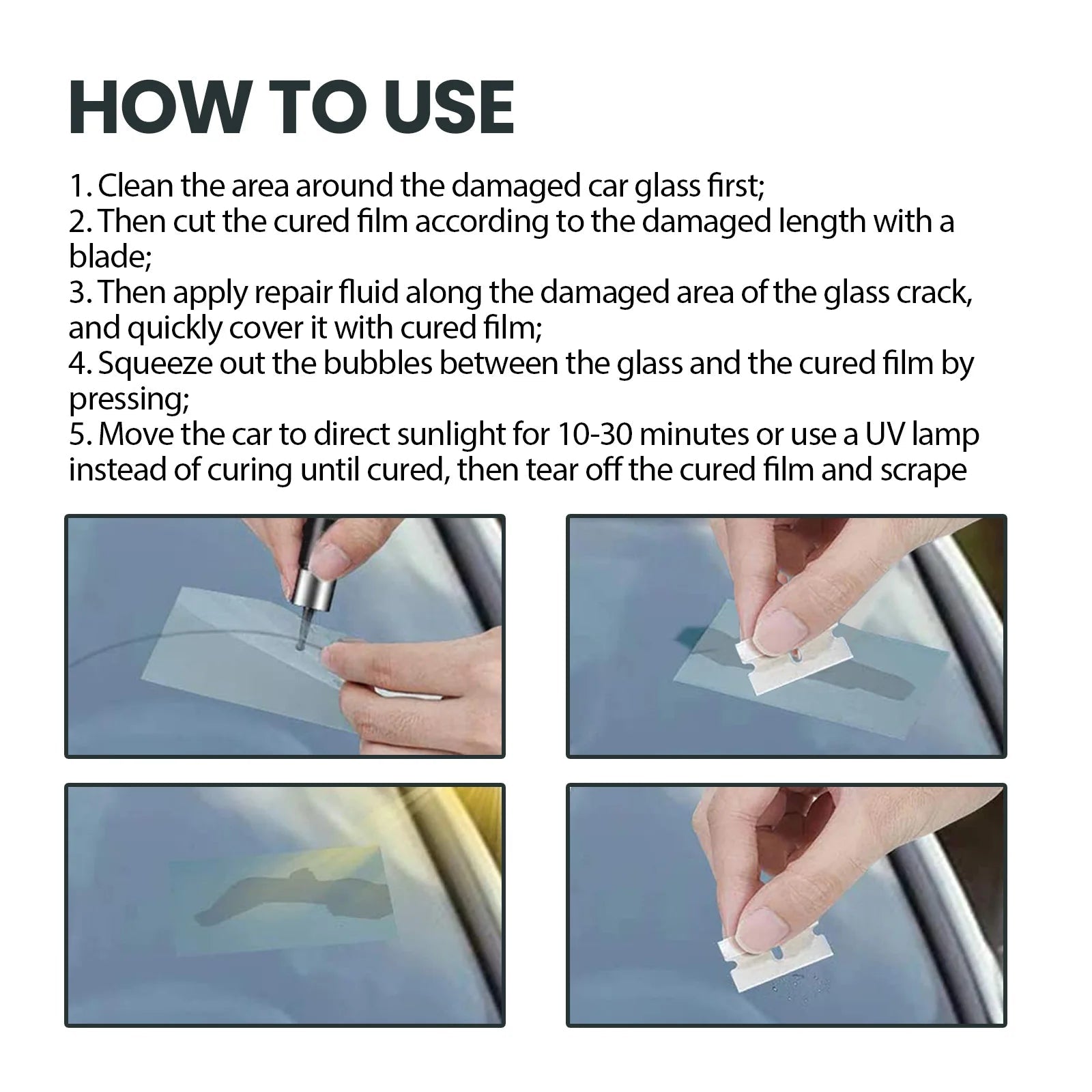 Homonth 3ml Nano Repair Fluid For Auto Glass Repair Cracks Adhesive Car Windshields Glass Nano Repair Fluid with Waterproof - Firu Total Sales