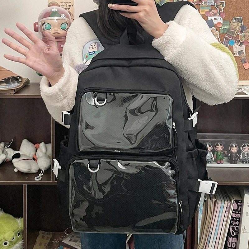 Japanese Style Transparent Ita Bag for Girls Comic Cons Large Capacity Women Backpack Fashion School Bags for College Student JK - Firu Total Sales