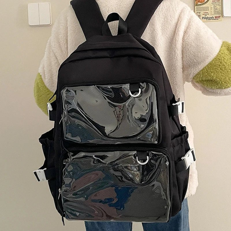 Japanese Style Transparent Ita Bag for Girls Comic Cons Large Capacity Women Backpack Fashion School Bags for College Student JK - Firu Total Sales