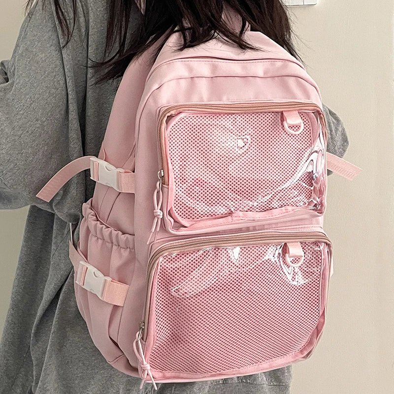 Japanese Style Transparent Ita Bag for Girls Comic Cons Large Capacity Women Backpack Fashion School Bags for College Student JK - Firu Total Sales