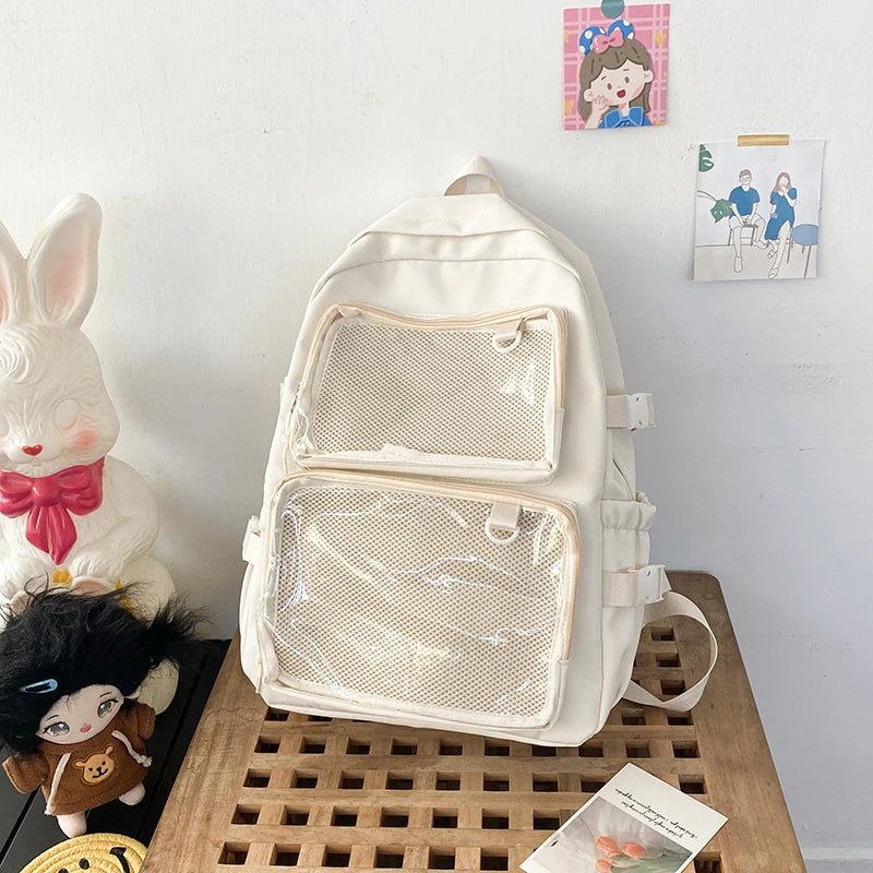 Japanese Style Transparent Ita Bag for Girls Comic Cons Large Capacity Women Backpack Fashion School Bags for College Student JK - Firu Total Sales